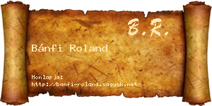 Bánfi Roland névjegykártya